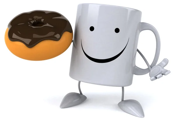 Mugg med donut — Stockfoto