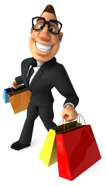 Homem de negócios com sacos de compras — Fotografia de Stock