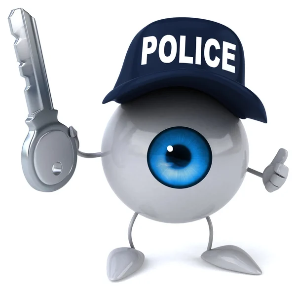 Глаз полиции с ключом — стоковое фото