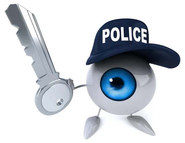 Police eye with key — Stock Photo, Image