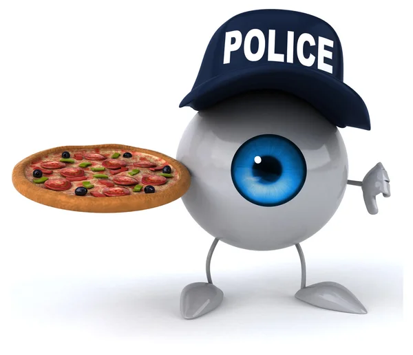 Police eye with pizza — Stock Photo, Image