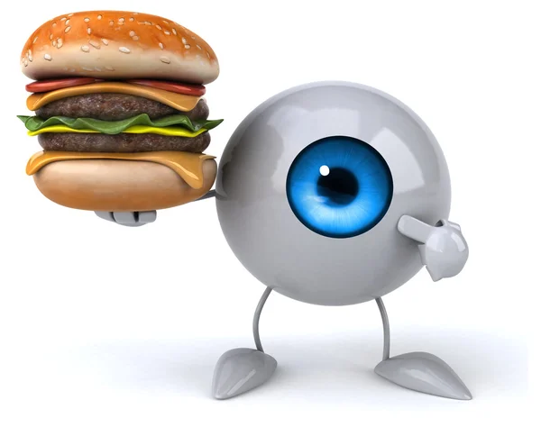 Occhio con hamburger — Foto Stock