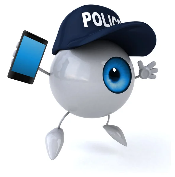Polisen ögat med telefonen — Stockfoto