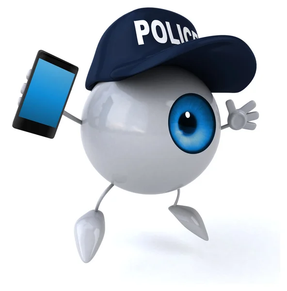 Police eye with phone — Stock Photo, Image