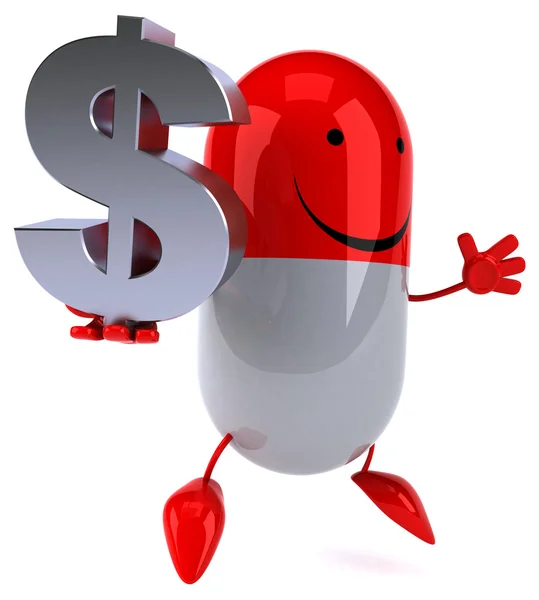 Pill with dollar sign — Stock Photo, Image