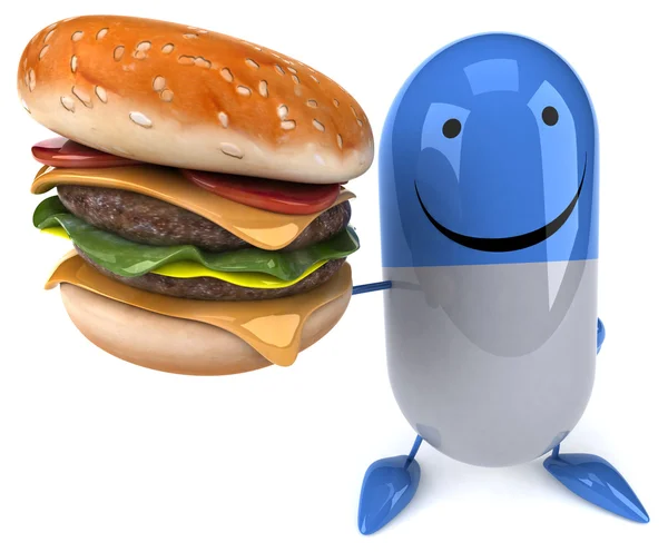 Pil met hamburger — Stockfoto