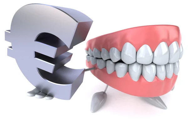 Euro simgesi ile diş — Stok fotoğraf