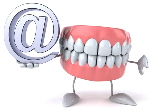 Teeth with email sign — Stock Photo, Image