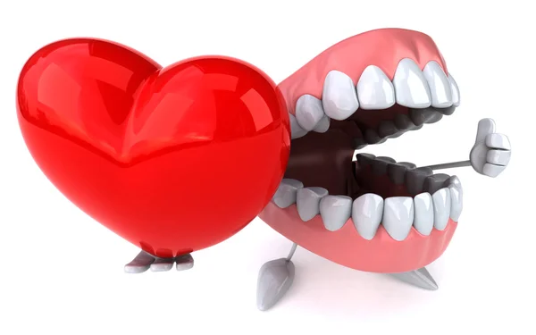 Dentes com coração — Fotografia de Stock