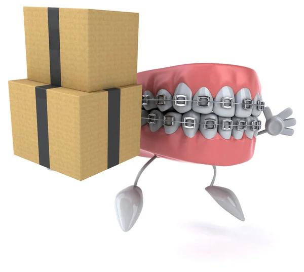 Teeth with boxes — Stock Photo, Image