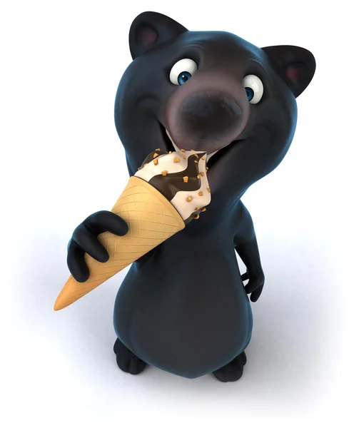 Fun bear with ice cream — Stock Photo, Image