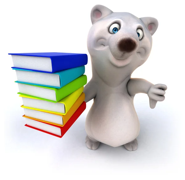 Orso divertente con libri — Foto Stock