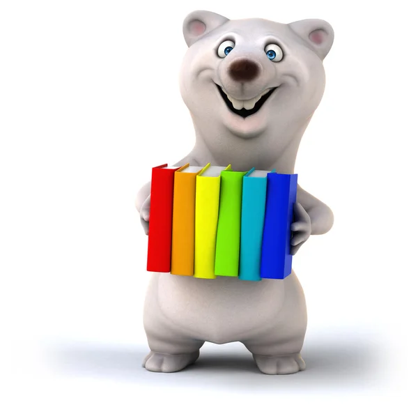 Orso divertente con libri — Foto Stock