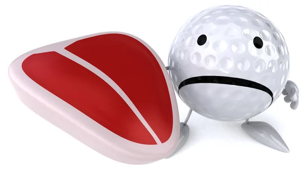 Fun cartoon golf ball — Stock Photo, Image