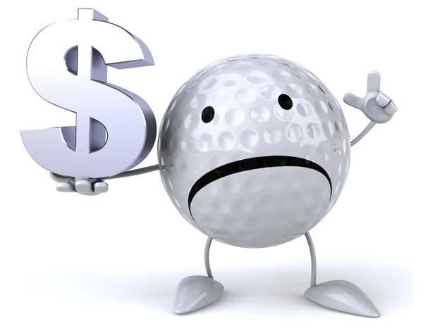 Fun cartoon golf ball — Stock Photo, Image