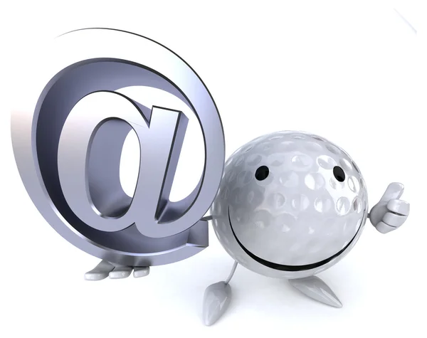 Golf topu ile e-posta simgesi — Stok fotoğraf