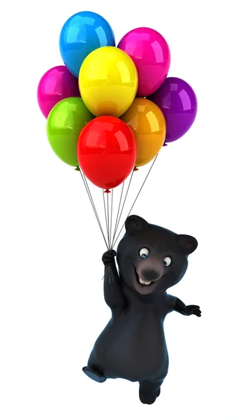 Fun bear with colorful balloons — Stock Photo, Image