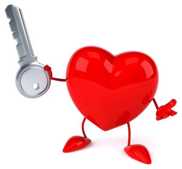 Fun heart with key — Stock Photo, Image