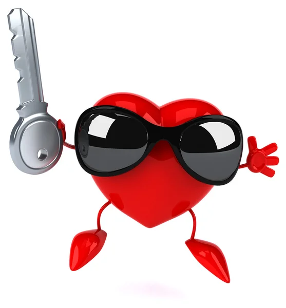 Fun heart with key — Stock Photo, Image