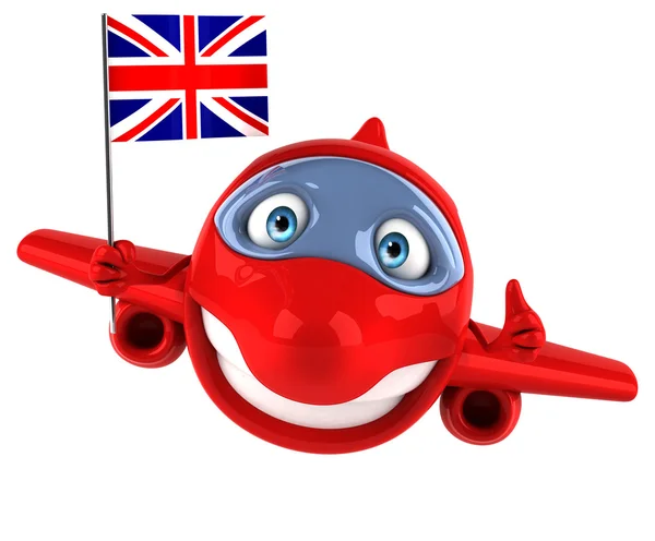 Веселый самолет с британским флагом — стоковое фото