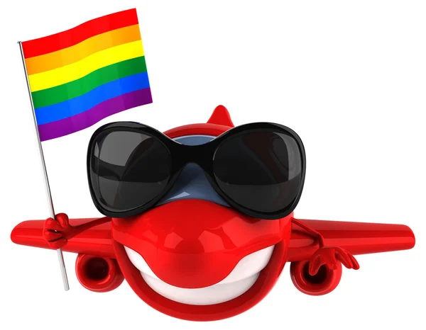 Fun plane with flag — Stock Photo, Image