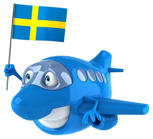 Fun plane with flag — Stock Photo, Image