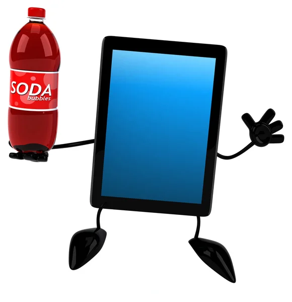 Fun tablet with soda — Stock Photo, Image