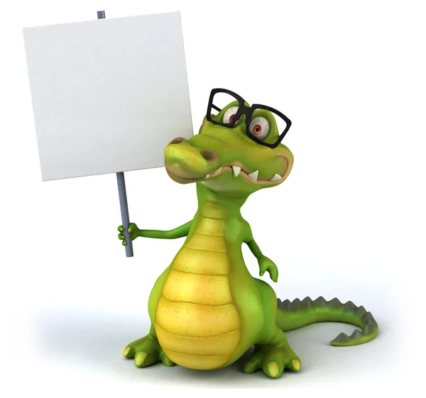 Zabawne krokodyla w okularach z deska — Zdjęcie stockowe