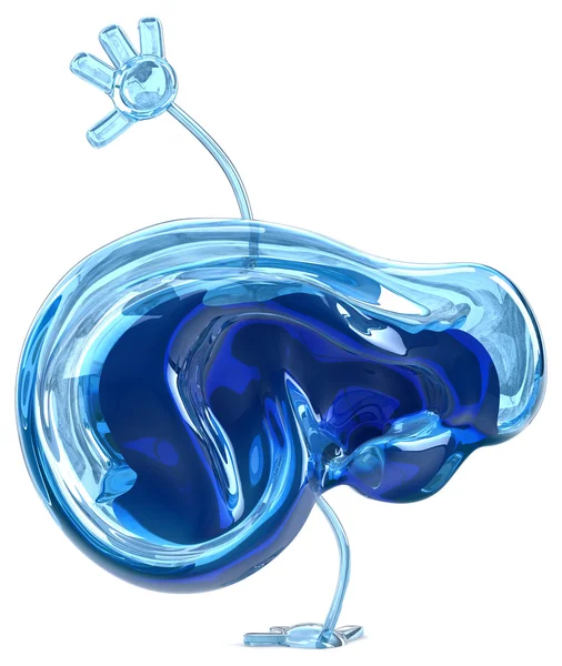 Blue cartoon Ear model — Stock Photo, Image