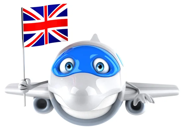Avião divertido com bandeira britânica — Fotografia de Stock