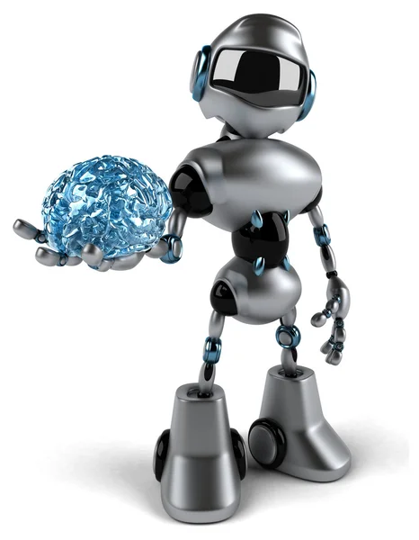 Robot with brain model — Stock Photo, Image