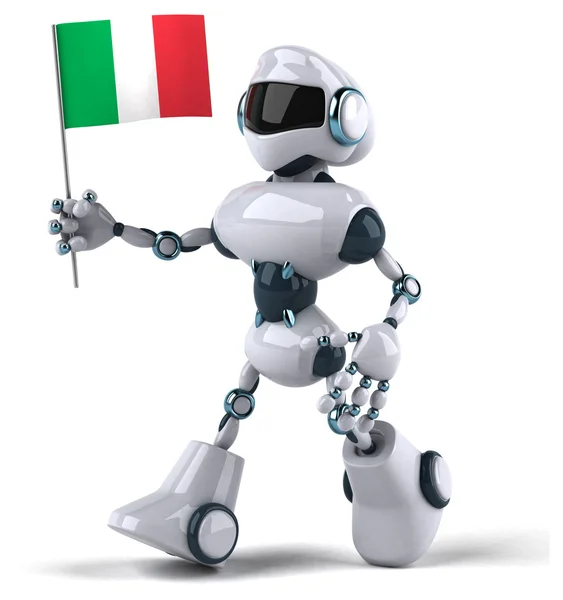 Robot with flag of Italy — Stock Photo, Image