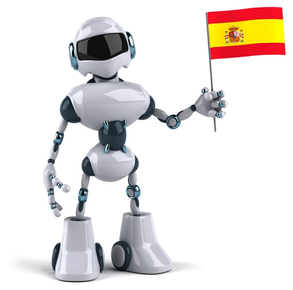 Robot med flagg — Stockfoto