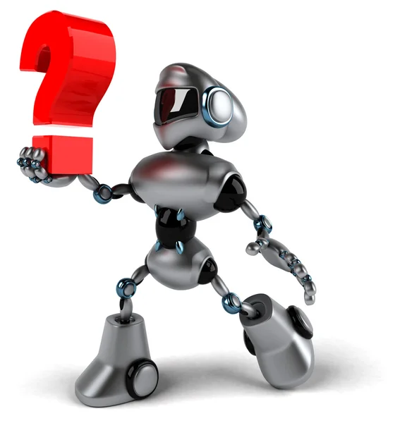 Kırmızı soru işareti ile robot — Stok fotoğraf