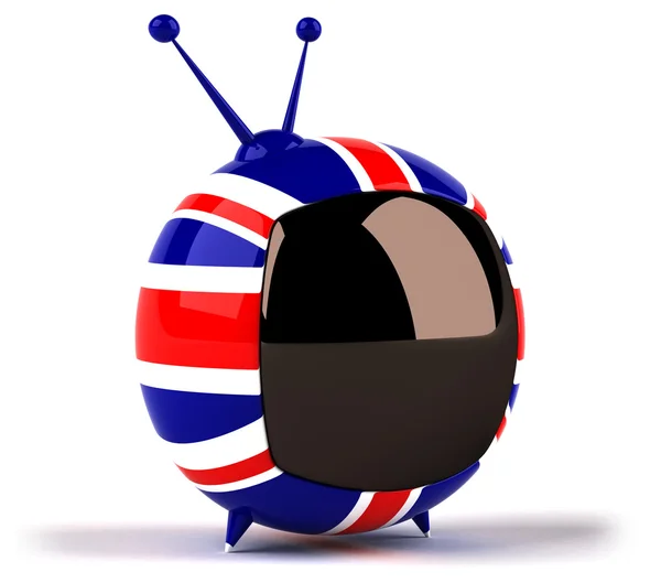 Television with colors of British flag — Stock Photo, Image