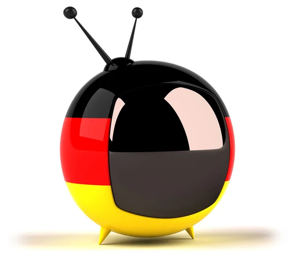 Televisão com cores de bandeira alemã — Fotografia de Stock