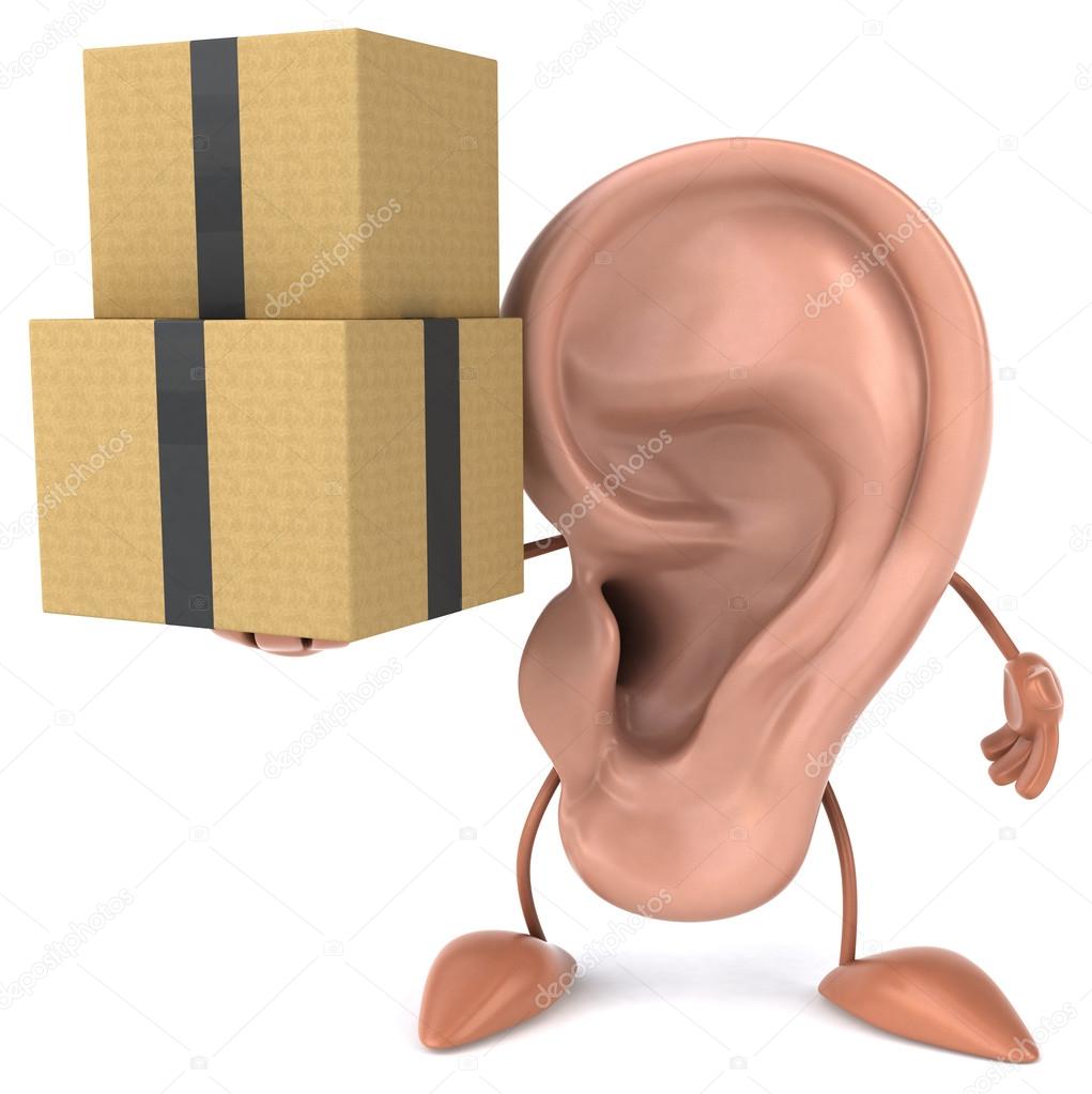 Cartoon Ear holding boxes Stock Photo by ©julos 57176635