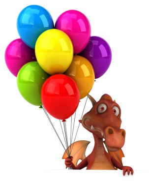 Balonlar ile eğlenceli ejderha