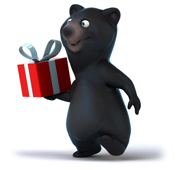 Orso divertente con regalo — Foto Stock