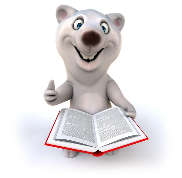 Orso divertente con libro — Foto Stock