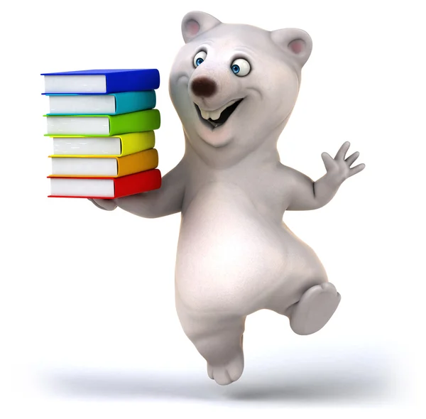 Leuke beer met boeken — Stockfoto