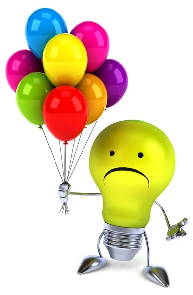 Fun light bulb with balloons — Stock Photo, Image