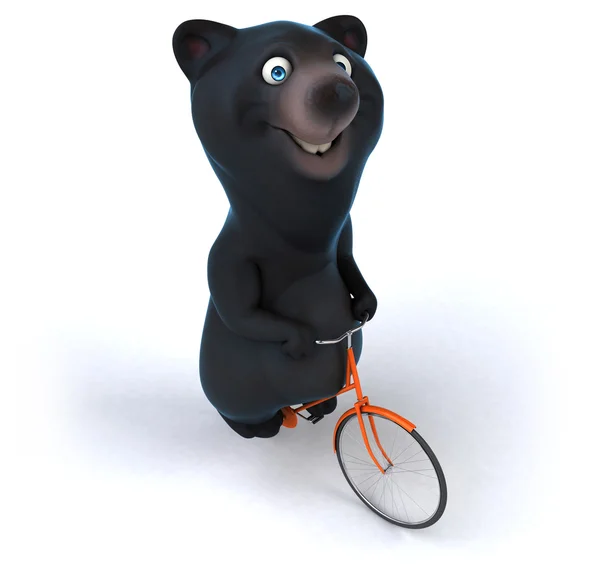 Urso divertido na bicicleta — Fotografia de Stock