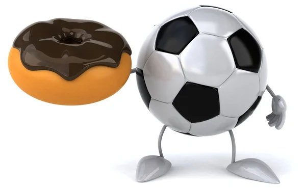 Voetbal bal met donut — Stockfoto