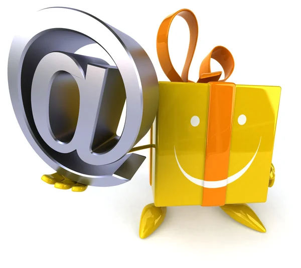 Leuk cadeau met e-mail symbool — Stockfoto