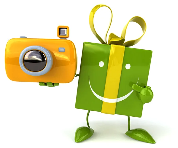 Gift with camera — Stock Photo, Image