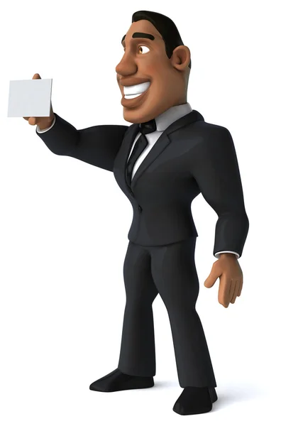 Business man with blank business card — Stock Photo, Image