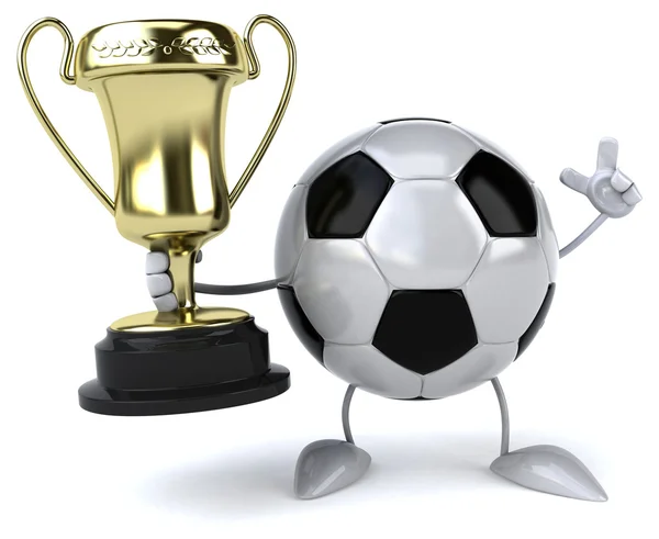 Pallone da calcio con trofeo — Foto Stock