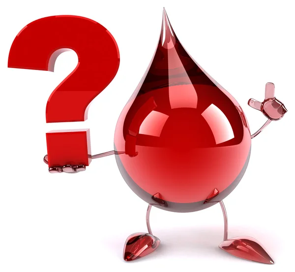 Blood drop with question mark — Stock Photo, Image