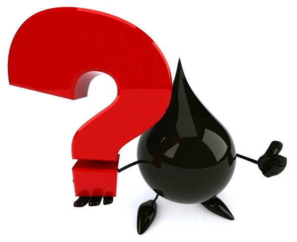Oil drop with question mark — Stock Photo, Image
